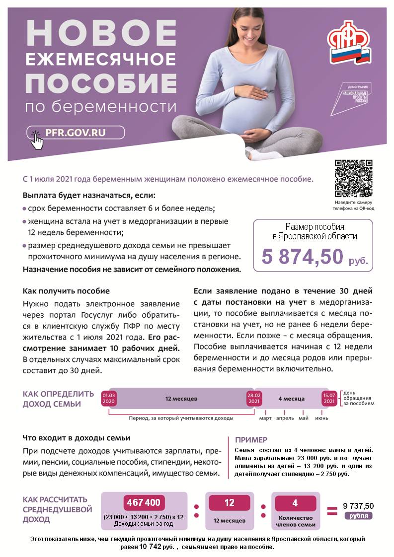 Новое ежемесячное пособие по беременности